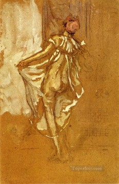  rosa Lienzo - Una bailarina con una túnica rosa vista desde atrás James Abbott McNeill Whistler